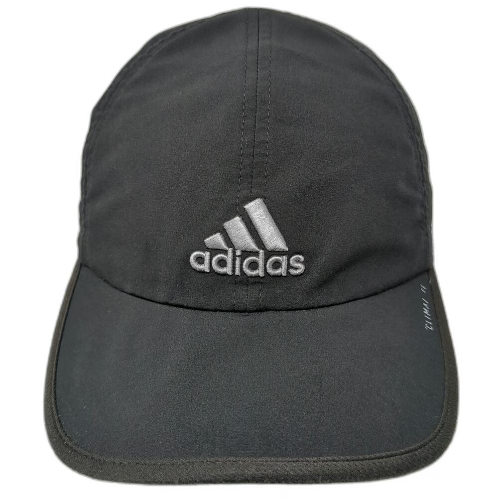 Adidas Baseball Cap Black One Size Climalite Performance Running Slideback Hat